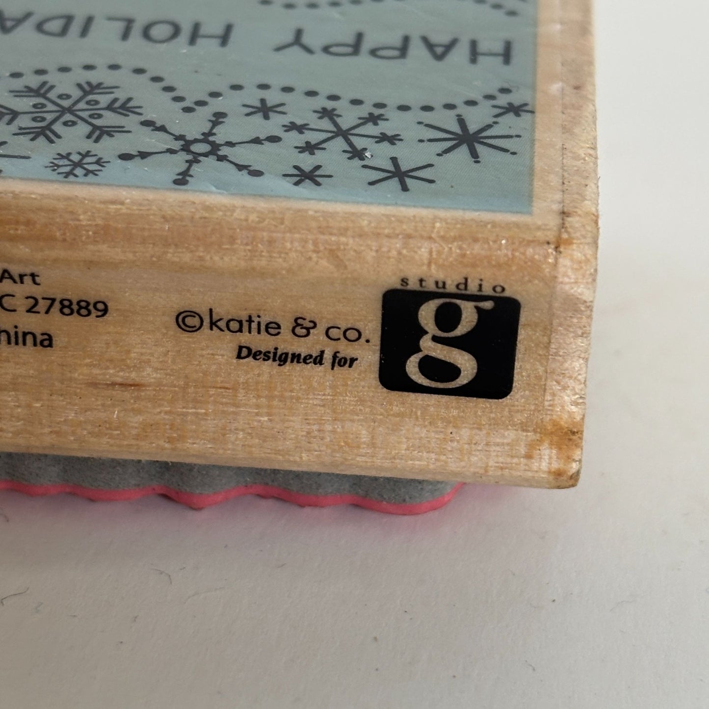 Studio G Rubber Stamp Happy Holidays Christmas Card Making Greeting Words Snow