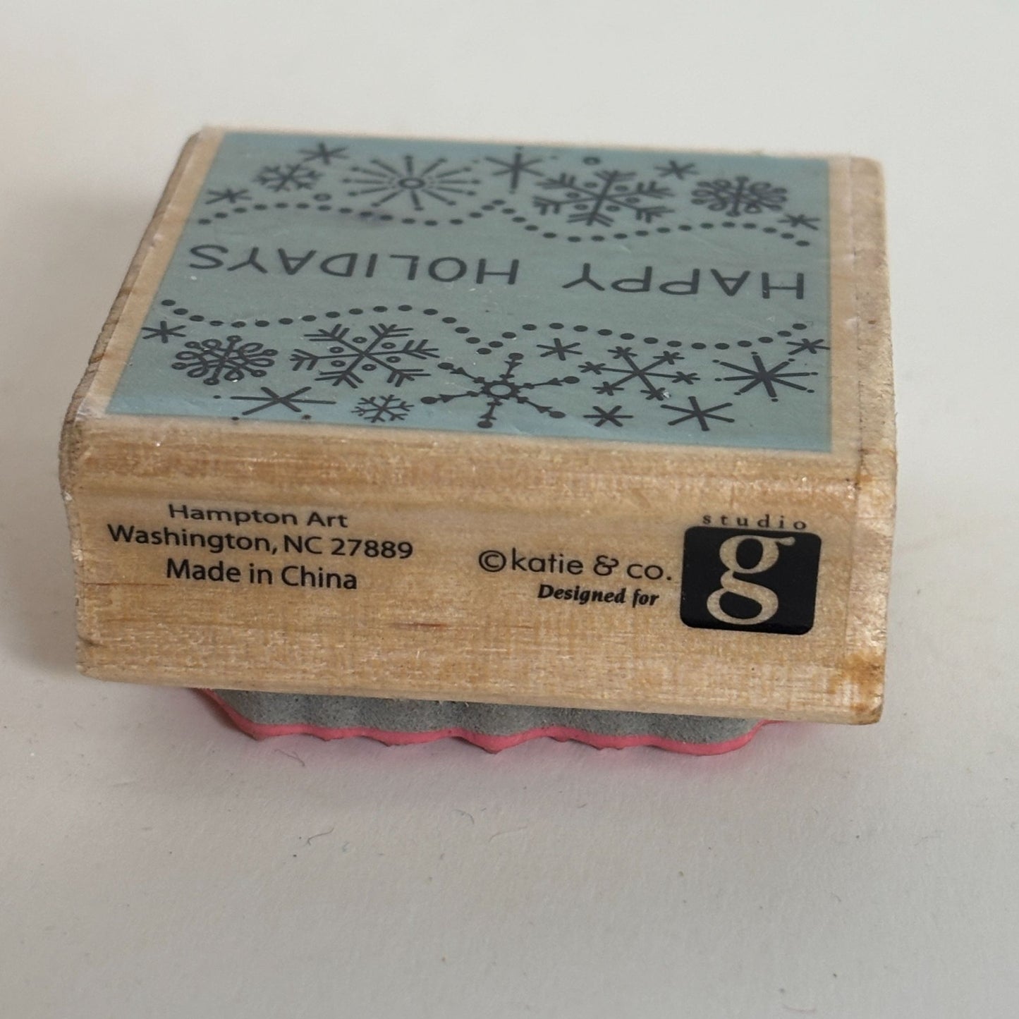 Studio G Rubber Stamp Happy Holidays Christmas Card Making Greeting Words Snow