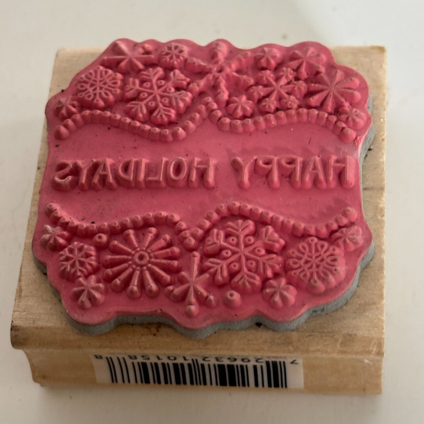 Studio G Rubber Stamp Happy Holidays Christmas Card Making Greeting Words Snow