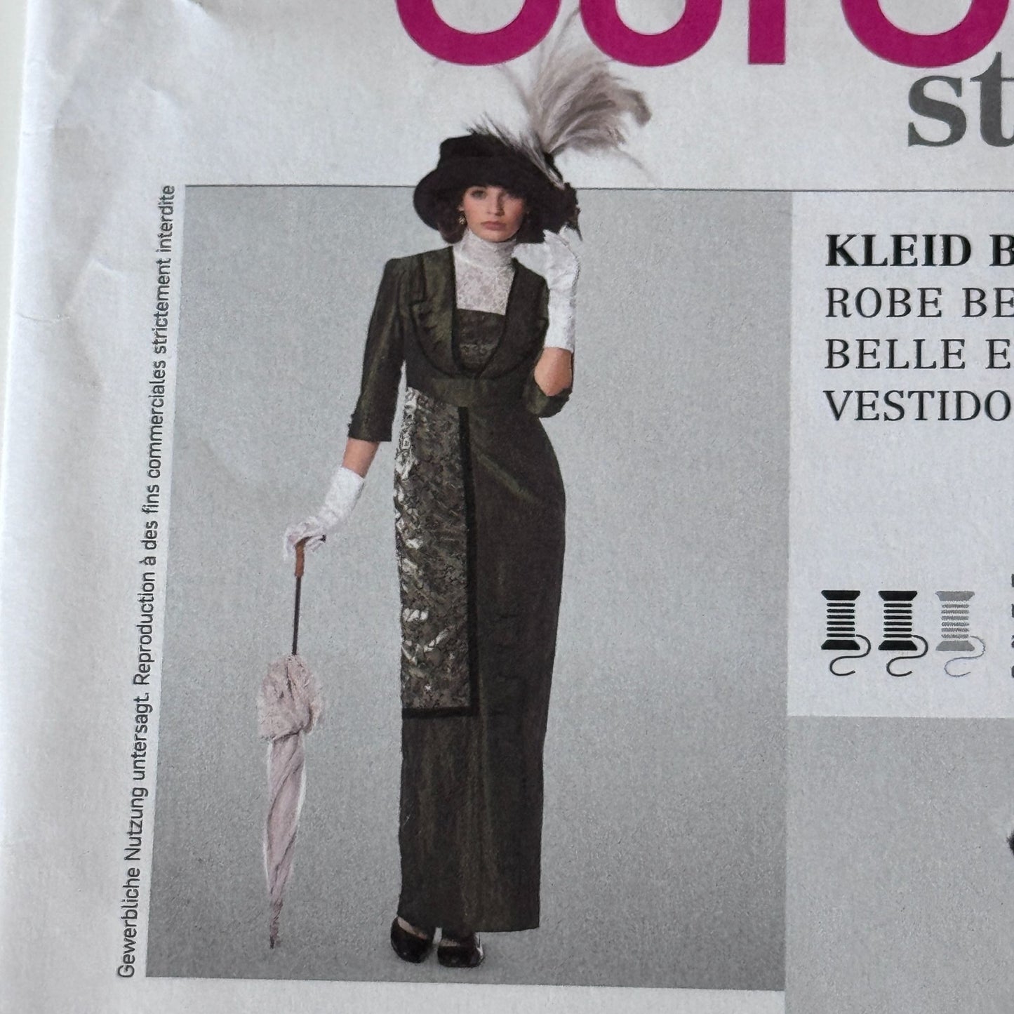 Burda Sewing Pattern 7029 Belle Epoque Dress Edwardian Costume 10-24 Uncut Lace Gusset