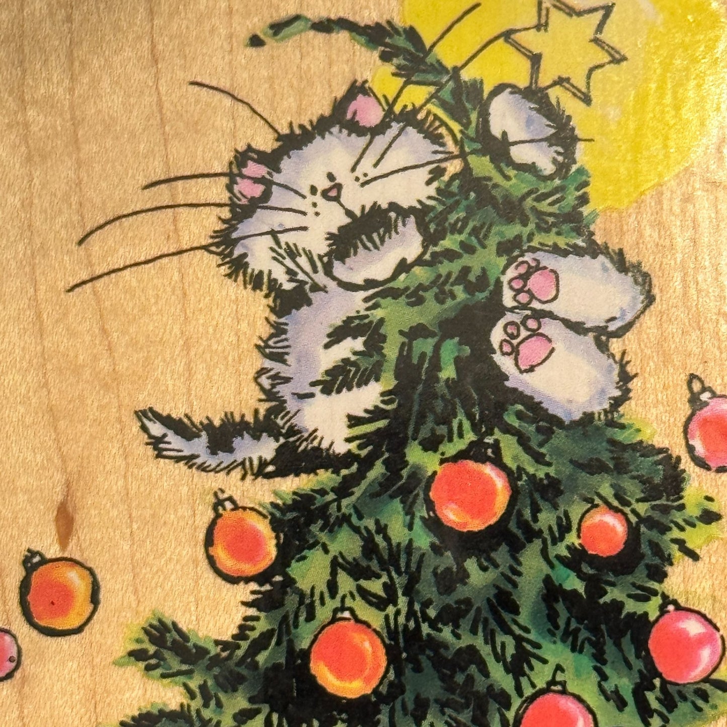 Penny Black Rubber Stamp A Christmas To Remember Cat Mouse Card Making Holidays