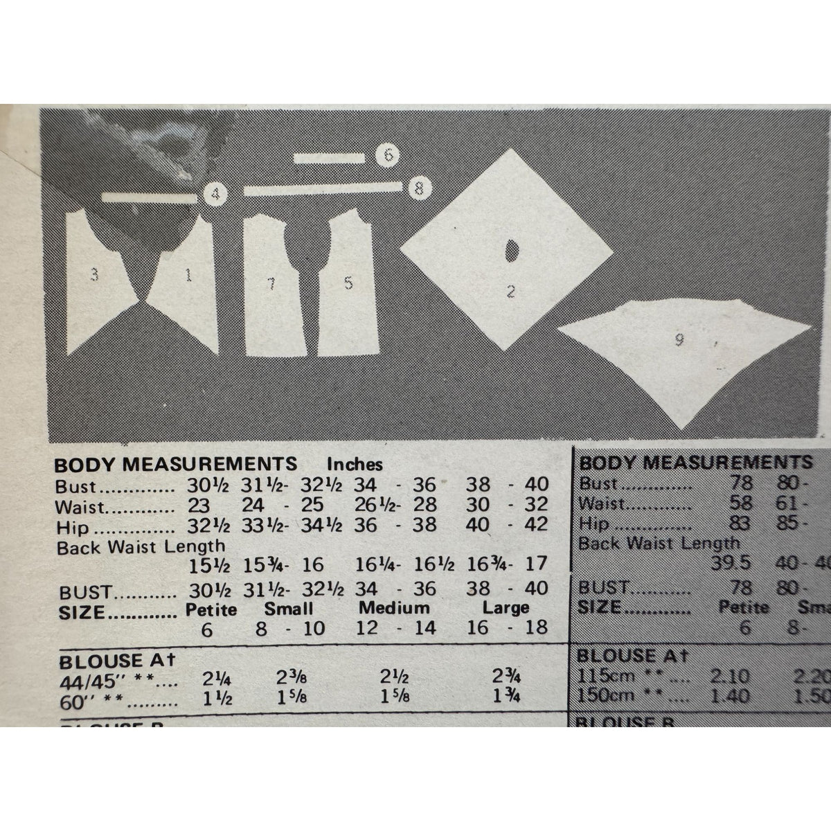 Butterick Sewing Pattern 5341 Blouse Top Capelet Layers Medium 1970s Vintage UC