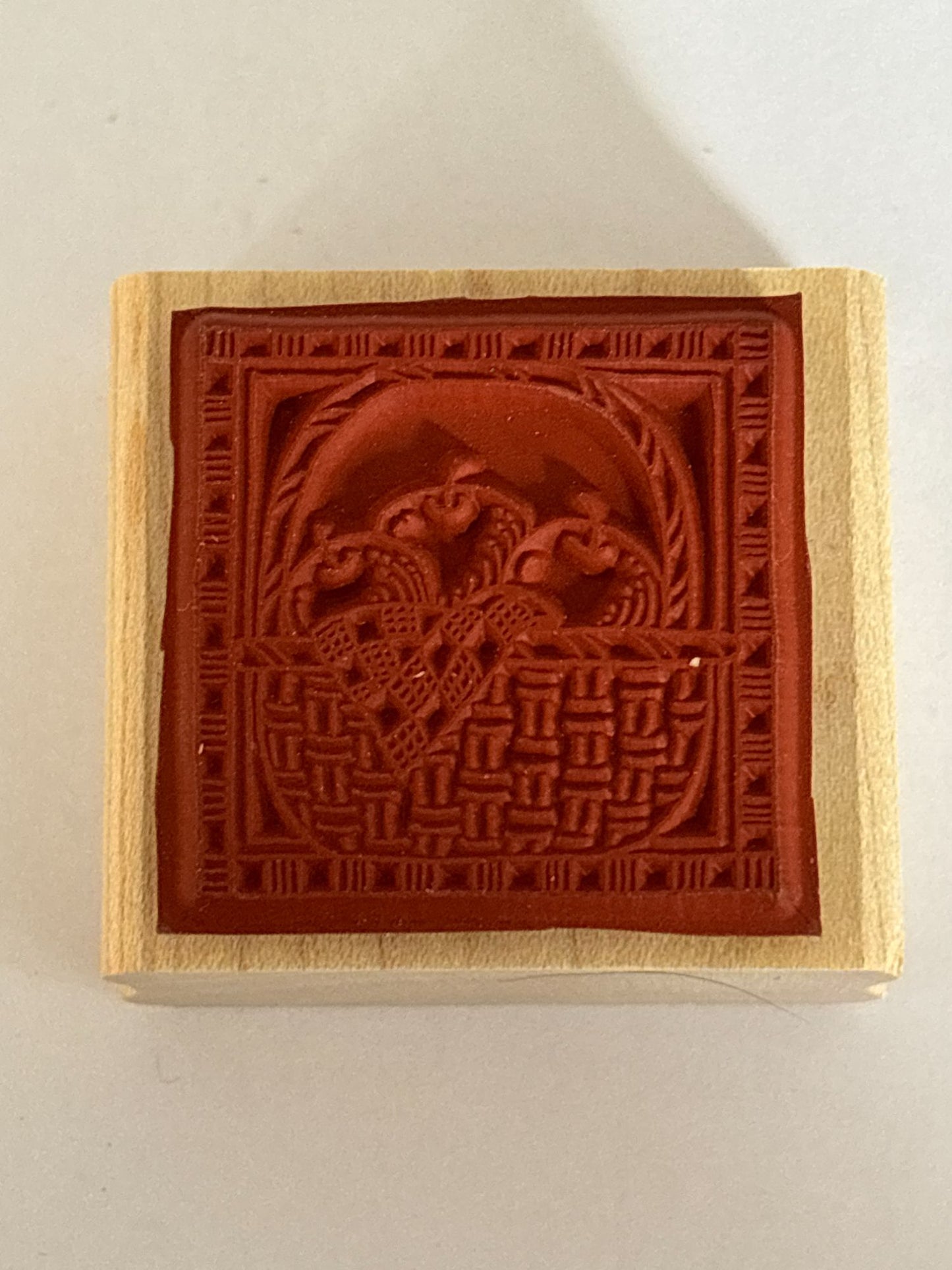 Stampin Up Rubber Stamp Apple Basket Fruit Food Fall Harvest Picnic Card Making