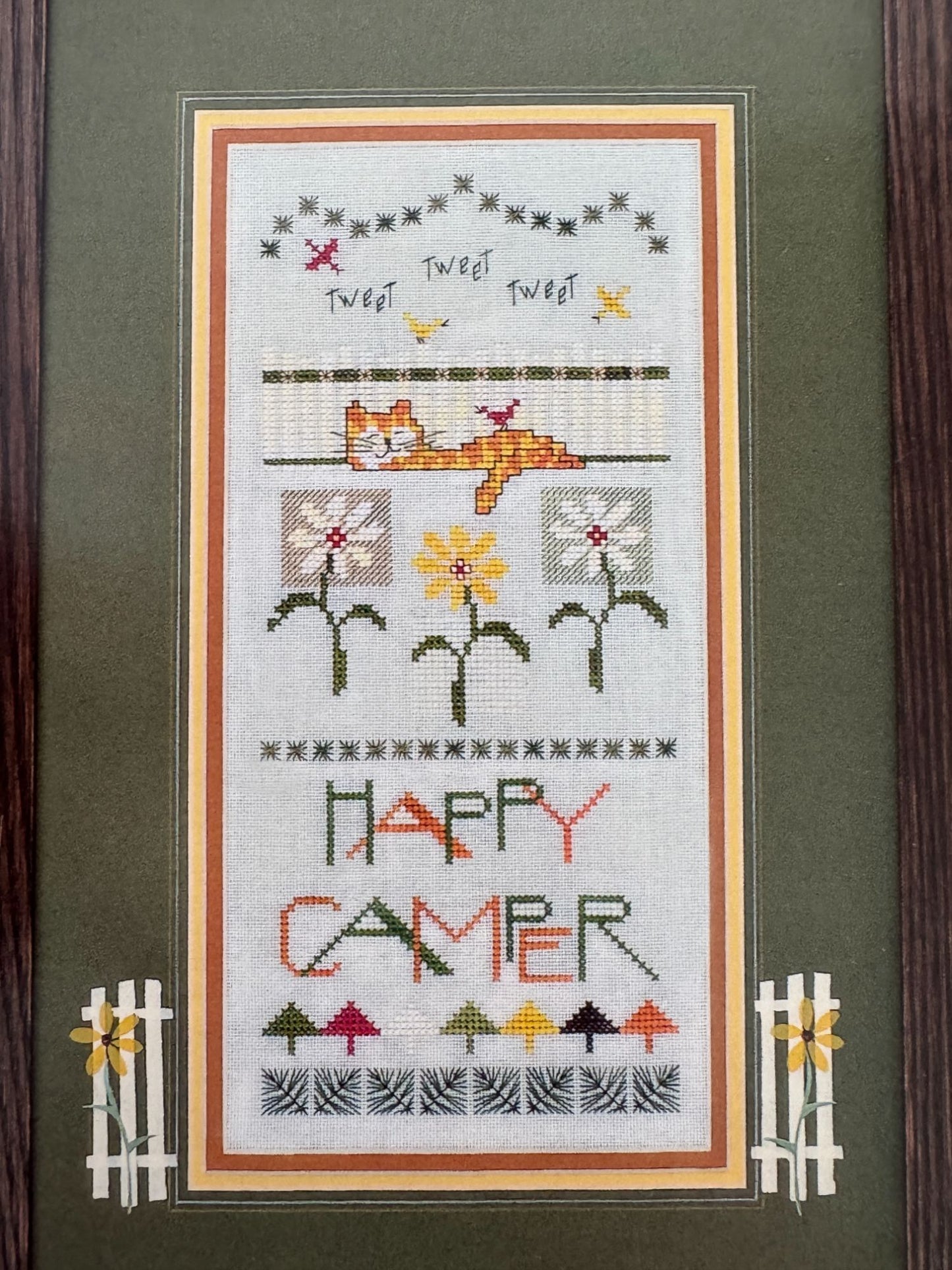 Something In Common Cross Stitch Pattern Chart Happy Camper Cat Kitten Pet Funny