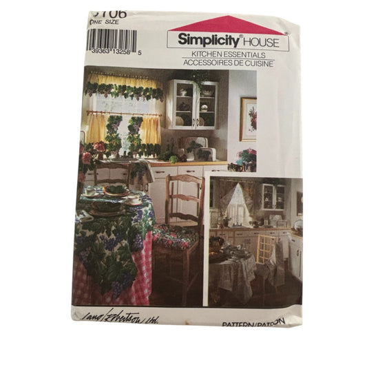 Simplicity House Sewing Pattern 8106 Kitchen Essentials Apron Curtain Home Decor