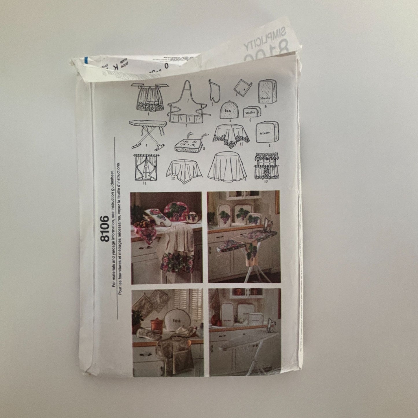 Simplicity House Sewing Pattern 8106 Kitchen Essentials Apron Curtain Home Decor