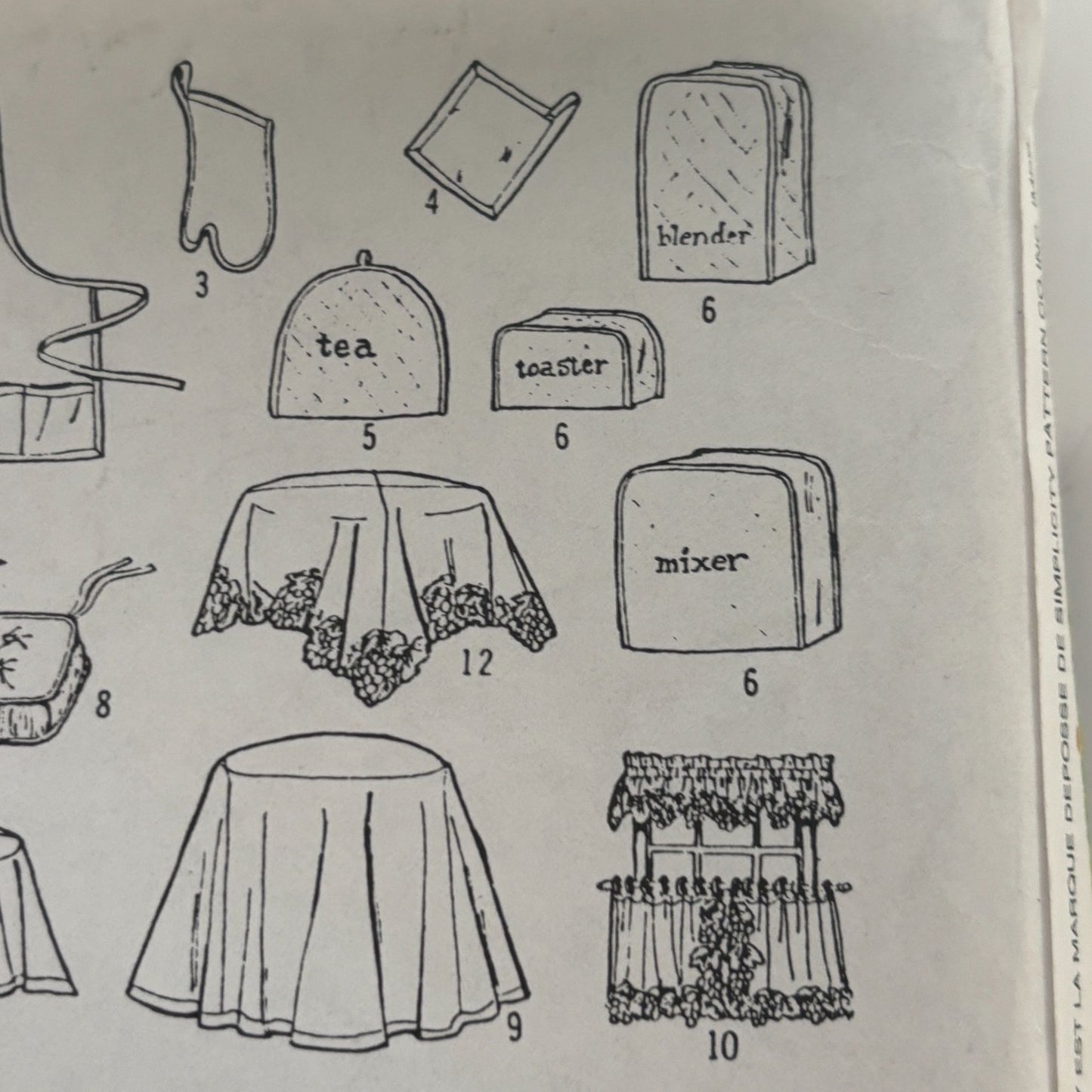 Simplicity House Sewing Pattern 8106 Kitchen Essentials Apron Curtain Home Decor