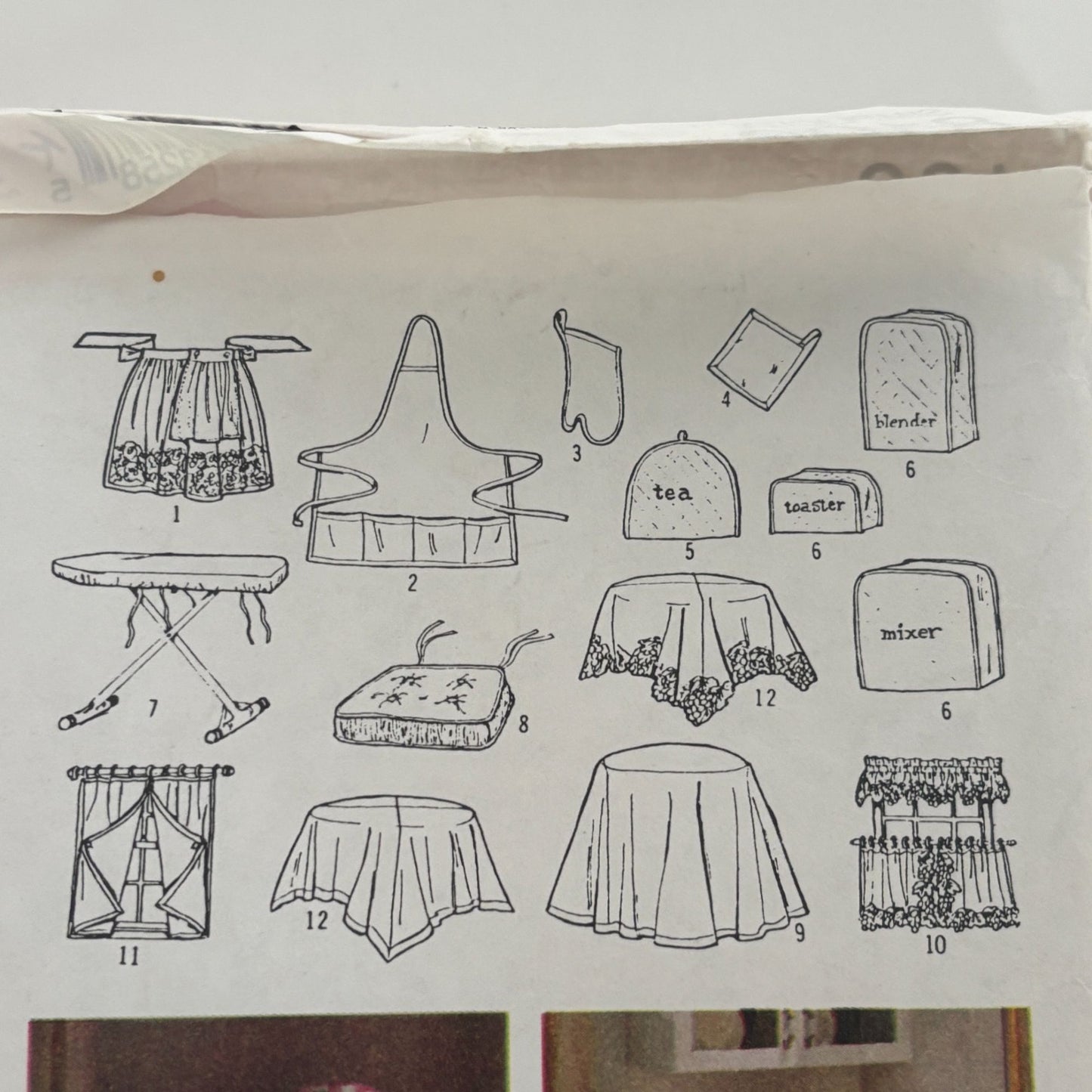 Simplicity House Sewing Pattern 8106 Kitchen Essentials Apron Curtain Home Decor