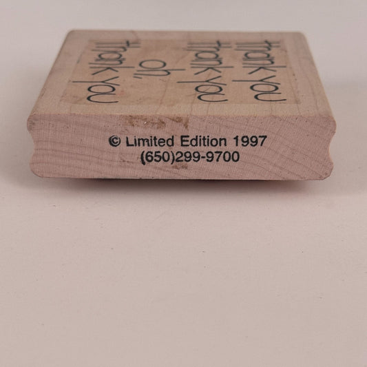 Limited Edition Rubber Stamp Thank You Cardmaking Words Effusive Gratitude Large Big