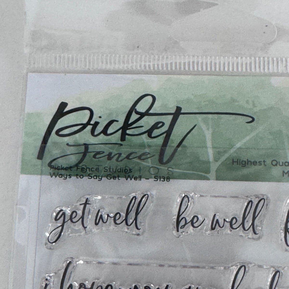 Picket Fence Studios Photopolymer Stamp Set Ways To Say Get Well Soon Cardmaking Words