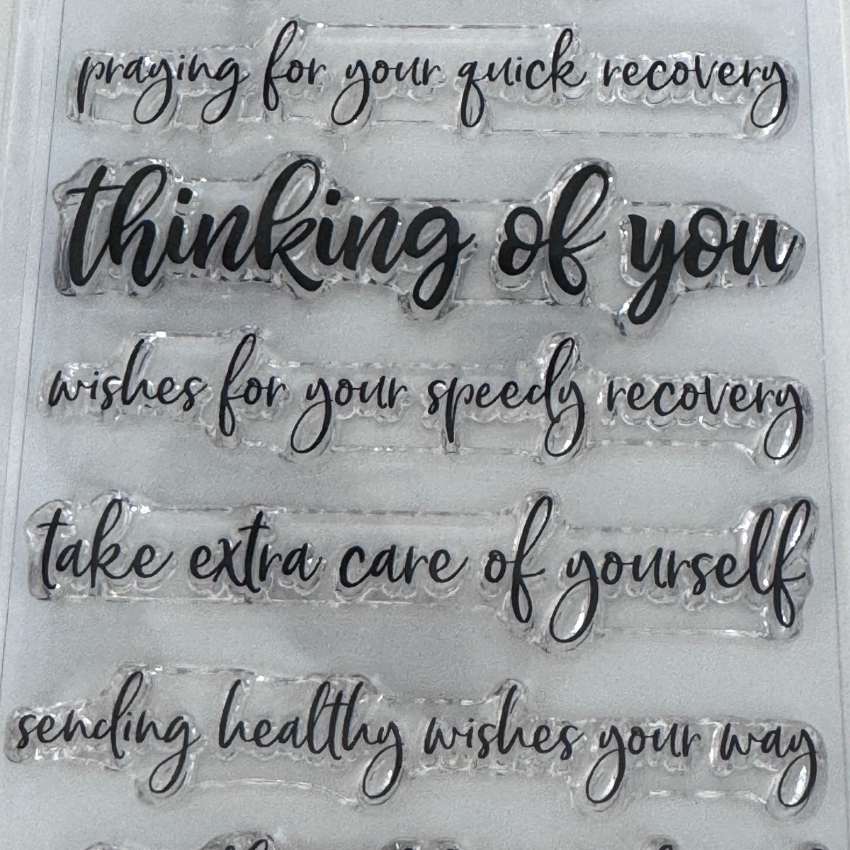 Picket Fence Studios Photopolymer Stamp Set Ways To Say Get Well Soon Cardmaking Words