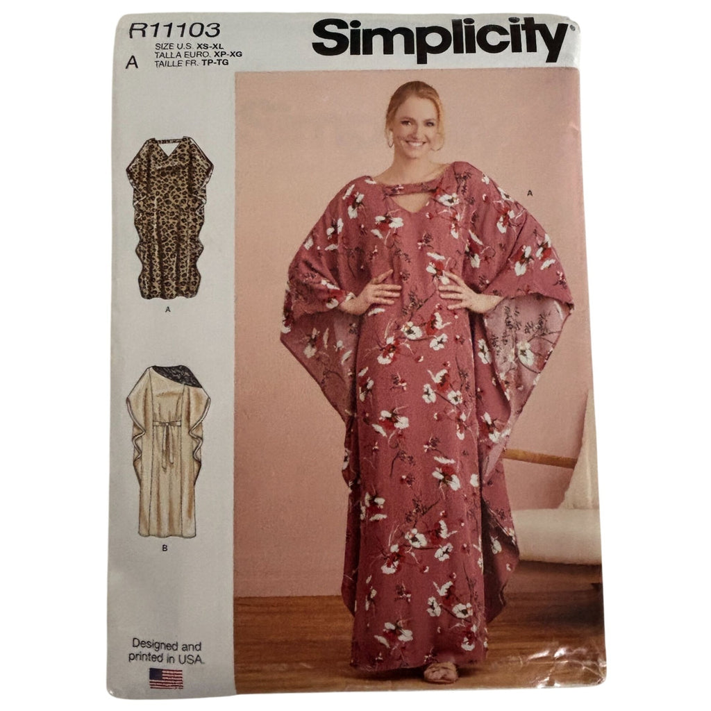 Simplicity Sewing Pattern R11103 Caftan Boho Kaftan Dress Resort Wear 6-24 Uncut Lounge 2021