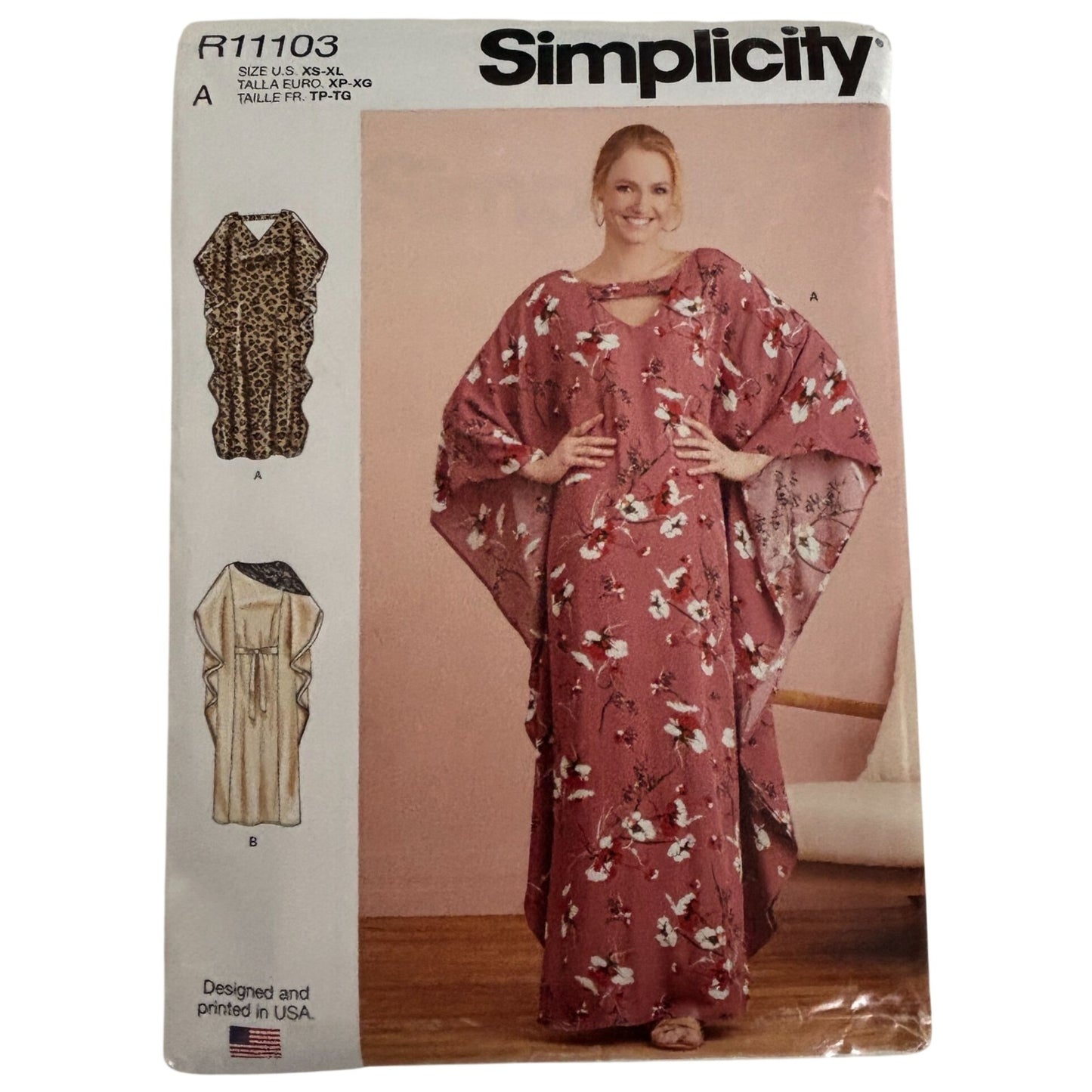 Simplicity Sewing Pattern R11103 Caftan Boho Kaftan Dress Resort Wear 6-24 Uncut Lounge 2021