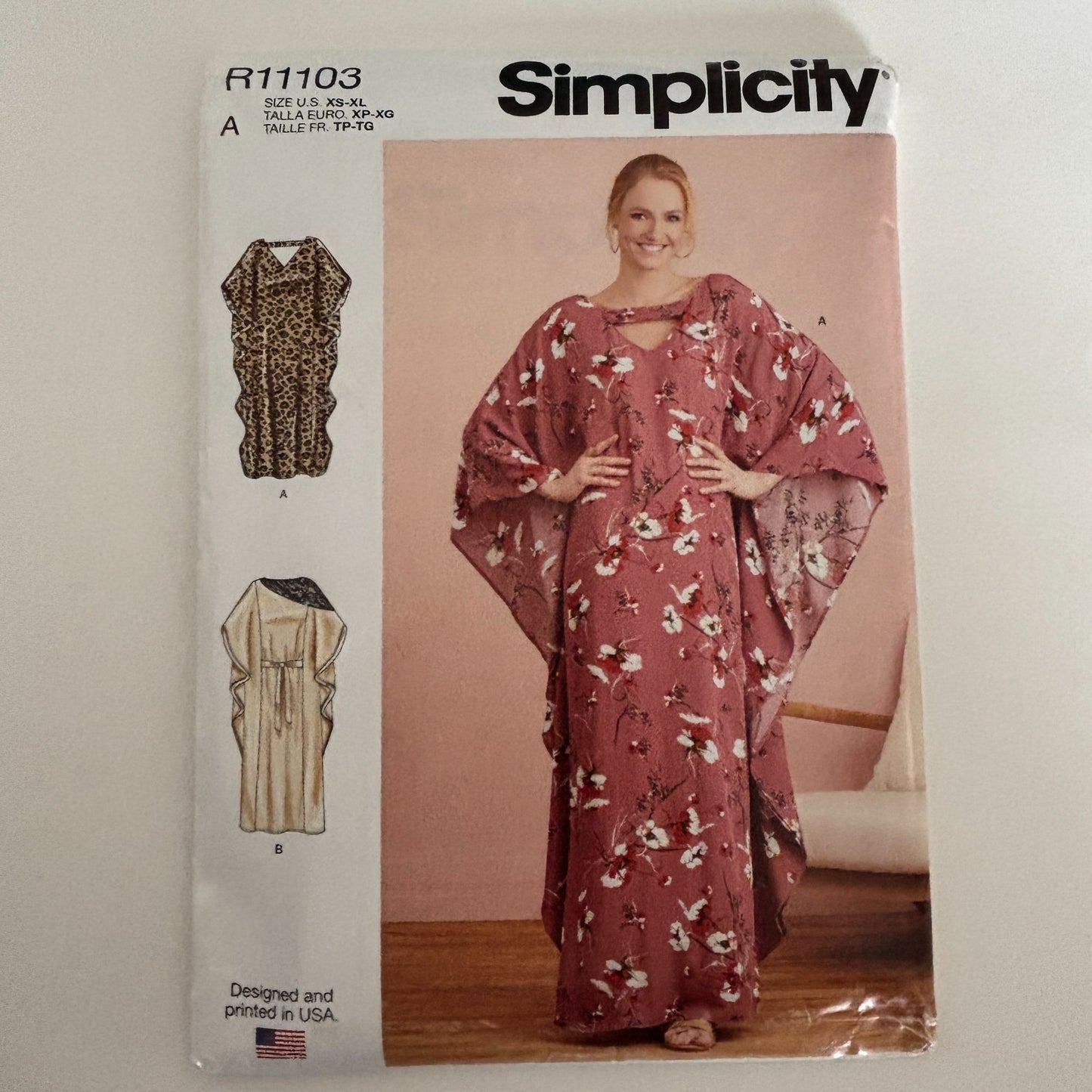 Simplicity Sewing Pattern R11103 Caftan Boho Kaftan Dress Resort Wear 6-24 Uncut Lounge 2021