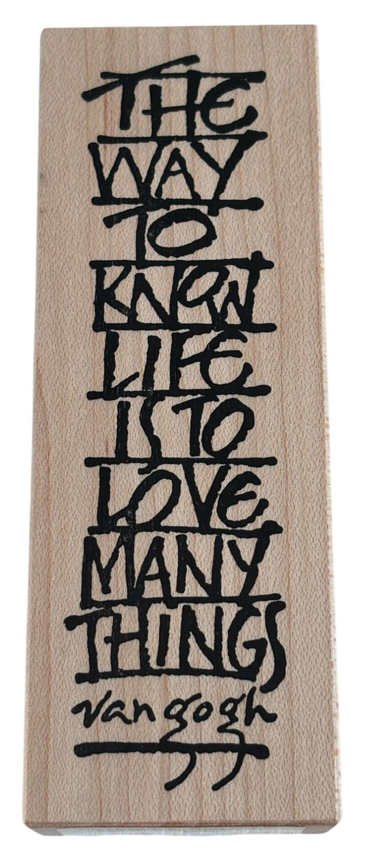 Wordsworth Rubber Stamp Vincent Van Gogh Quote Words Vertical Artfully Scribed