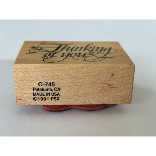 PSX Rubber Stamp Thinking of You Card Making Words Sentiment C745 Sympathy Rose