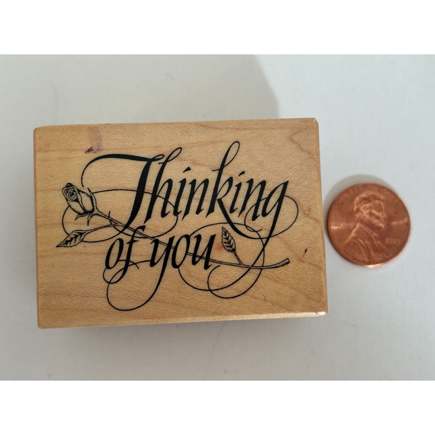 PSX Rubber Stamp Thinking of You Card Making Words Sentiment C745 Sympathy Rose