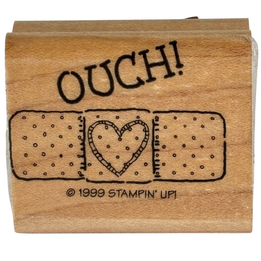 Stampin Up Rubber Stamp Get Well Cardmaking Sentiment Bandage Ouch Nurse Doctor Care Package