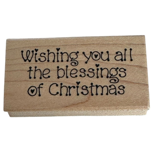 Darcies Rubber Stamp Wishing You All the Blessings of Christmas Card Making Word