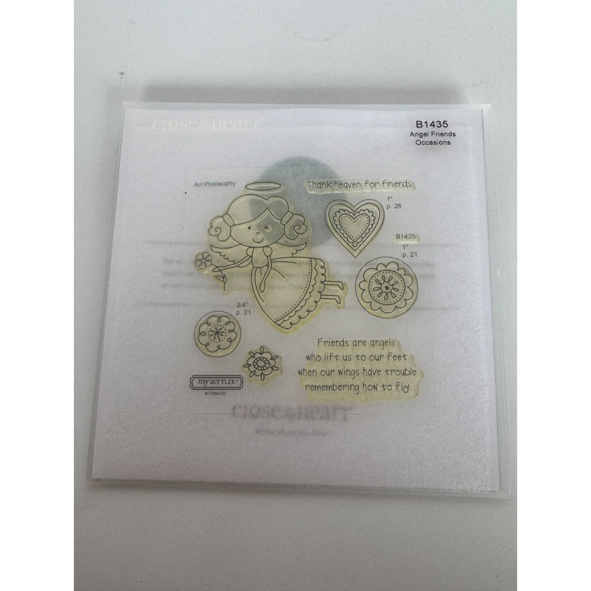 CTMH My Acrylix Acrylic Stamp Set Angel Friends Friendship Thank Heaven B1435