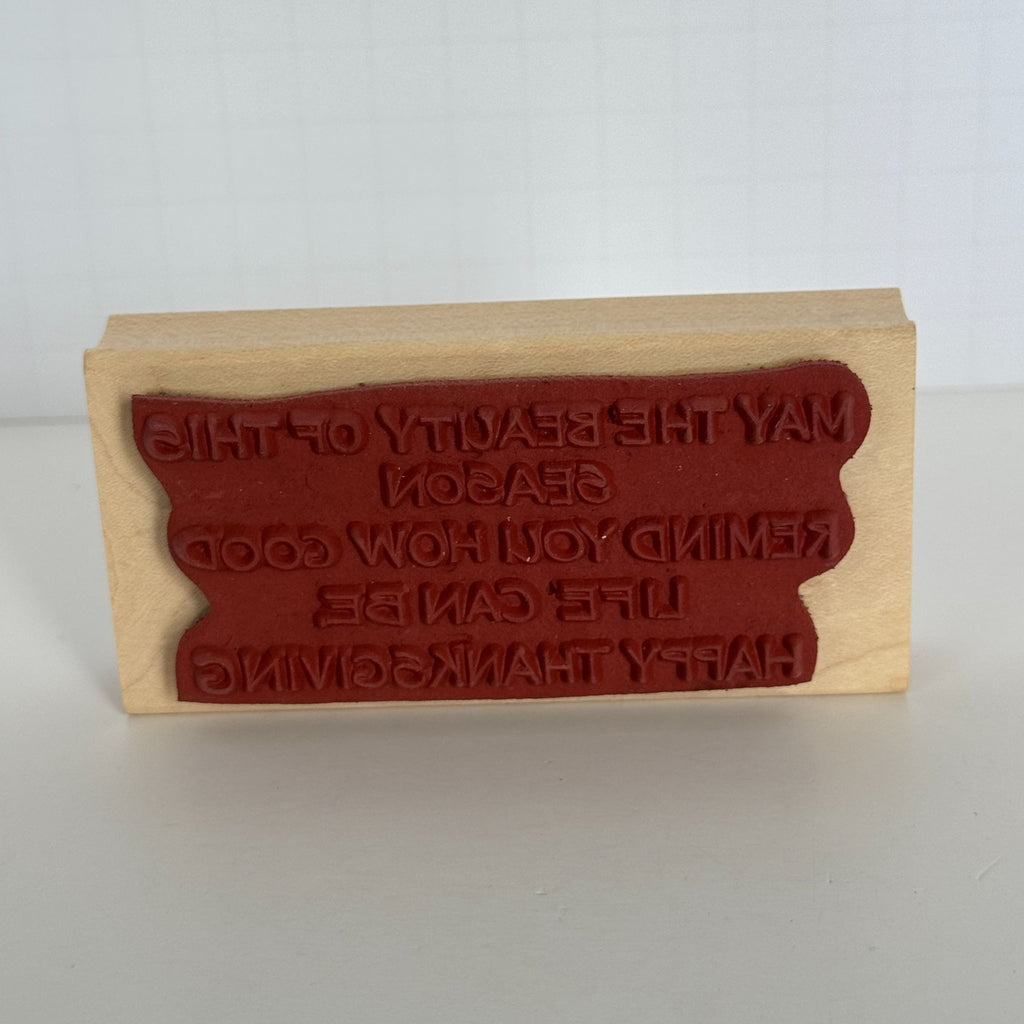 Northwoods Rubber Stamp Happy Thanksgiving Quote Card Making Sentiment Words Good Life