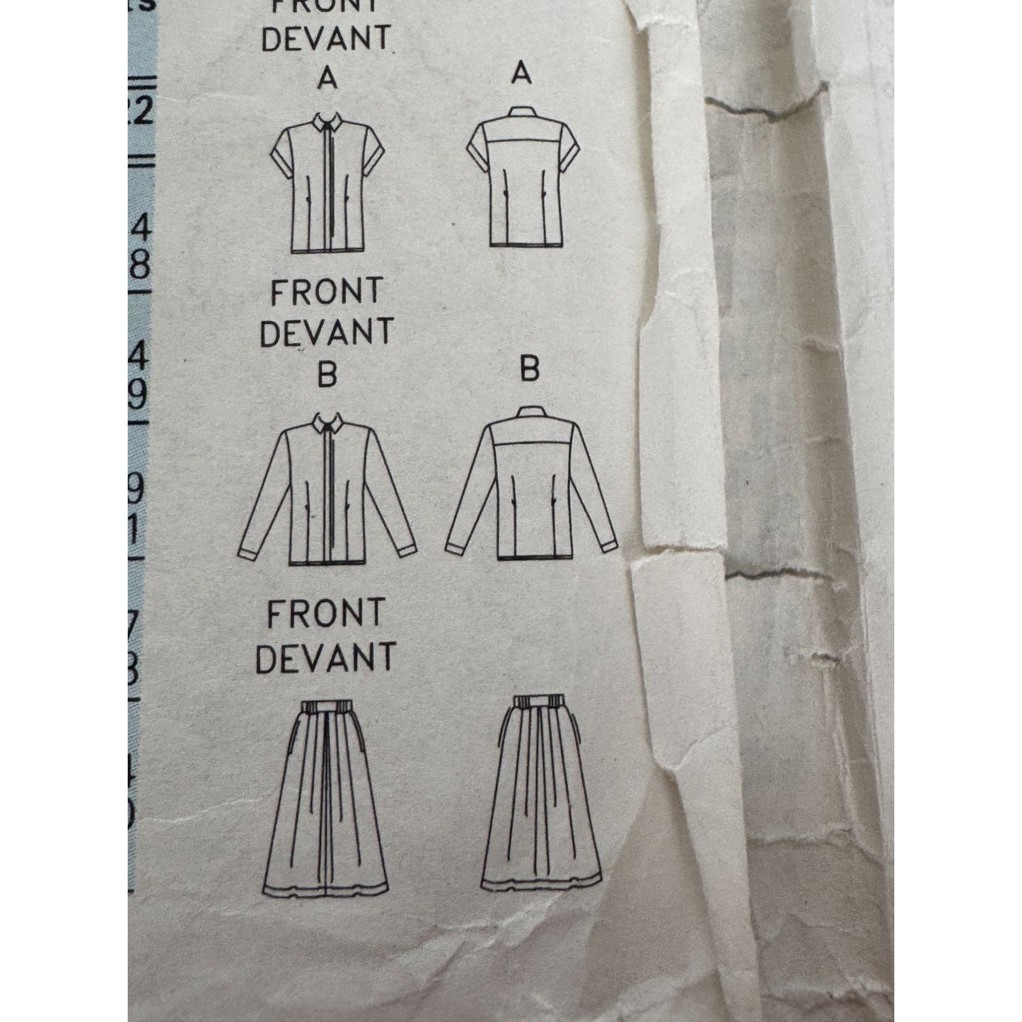 Butterick Sewing Pattern 3153 Shirt Skirt Outfit Sz 16 Easy 1980s Cinched Waist
