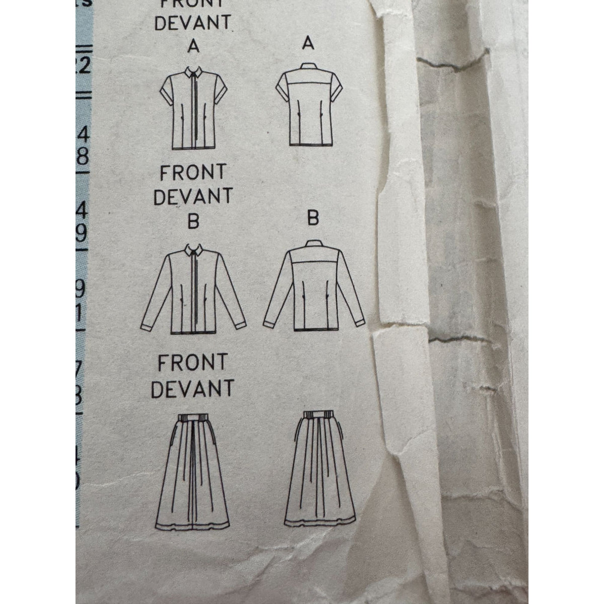Butterick Sewing Pattern 3153 Shirt Skirt Outfit Sz 16 Easy 1980s Cinched Waist