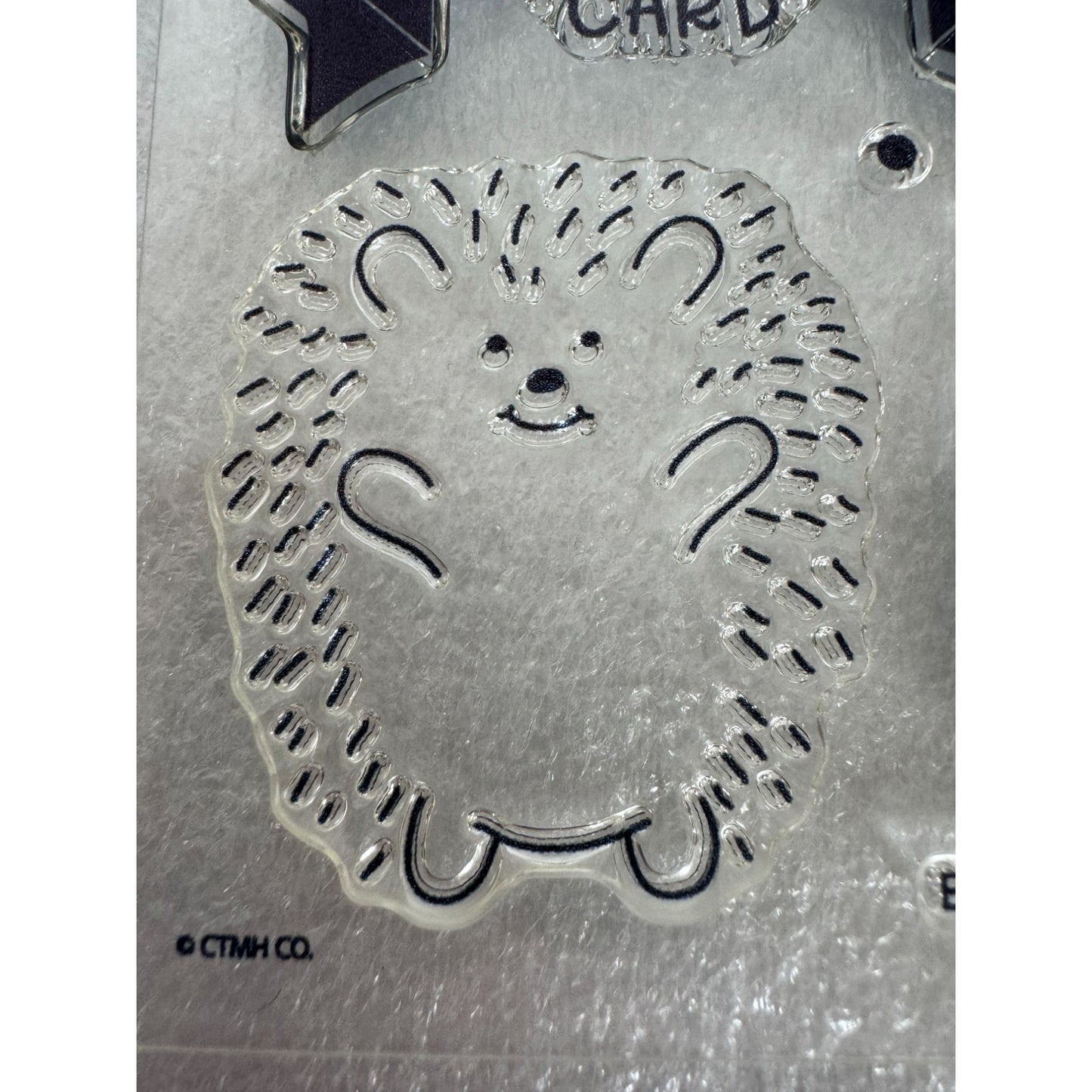 CTMH My Acrylix Acrylic Stamp Set Hedge Hugs Hedgehog Love Thank You Card B1641