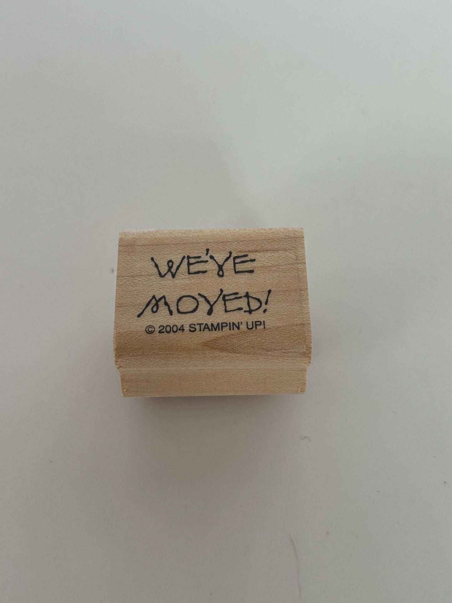 Stampin Up Rubber Stamp We Have Moved Notice Message Words Sentiment Card Making