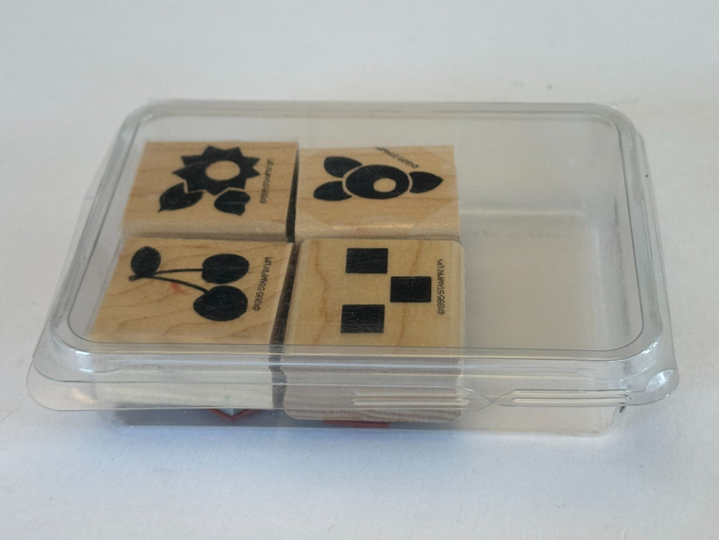 Stampin Up Rubber Stamp Set Cherries Checks Posies Floral Cherry Flower Craft