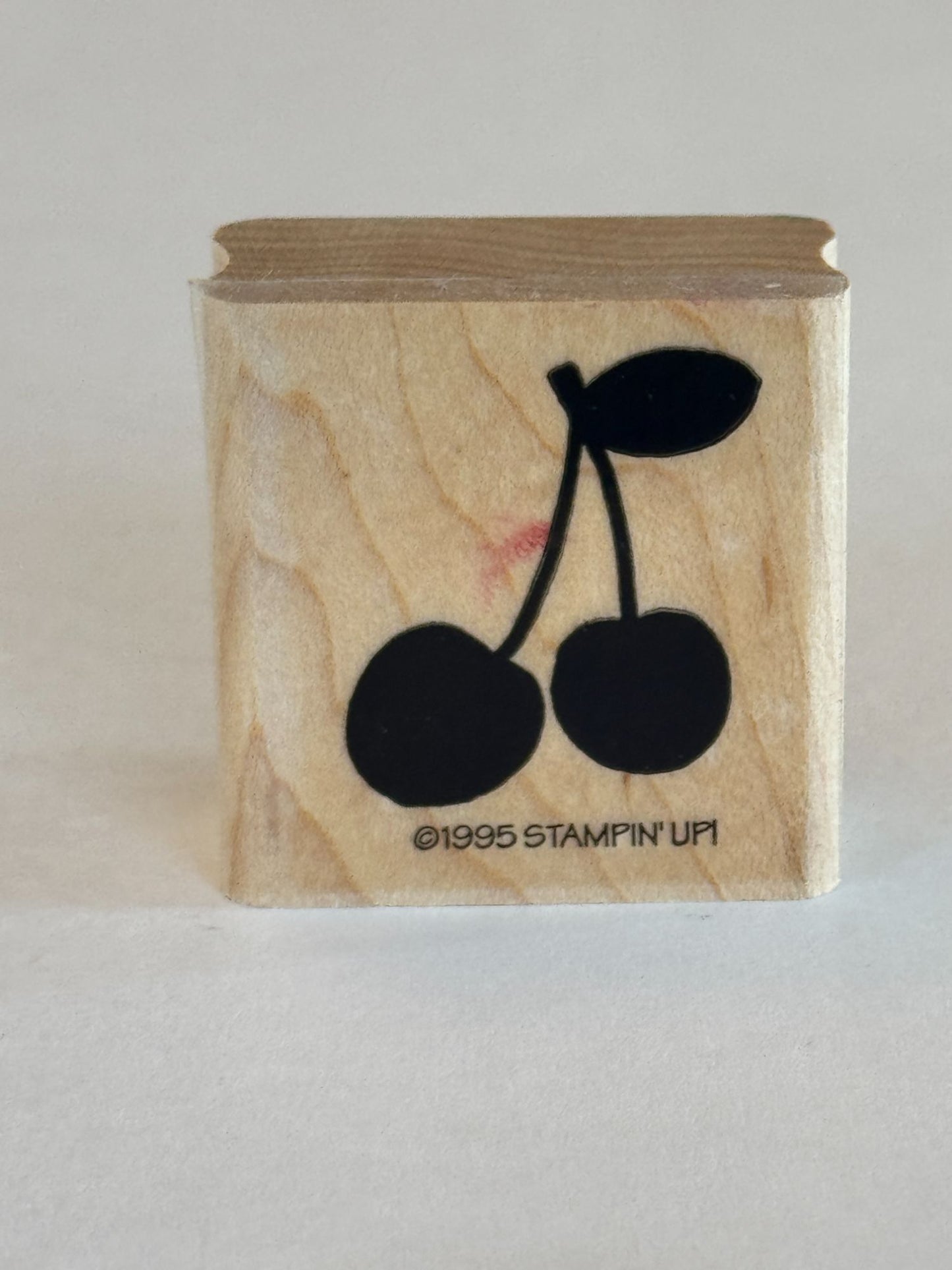 Stampin Up Rubber Stamp Set Cherries Checks Posies Floral Cherry Flower Craft