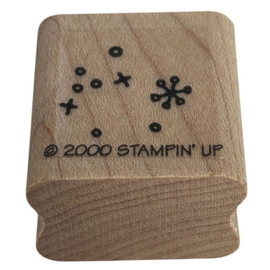 Stampin Up Rubber Stamp Snowflakes Snow Background Scene Maker Winter Holidays
