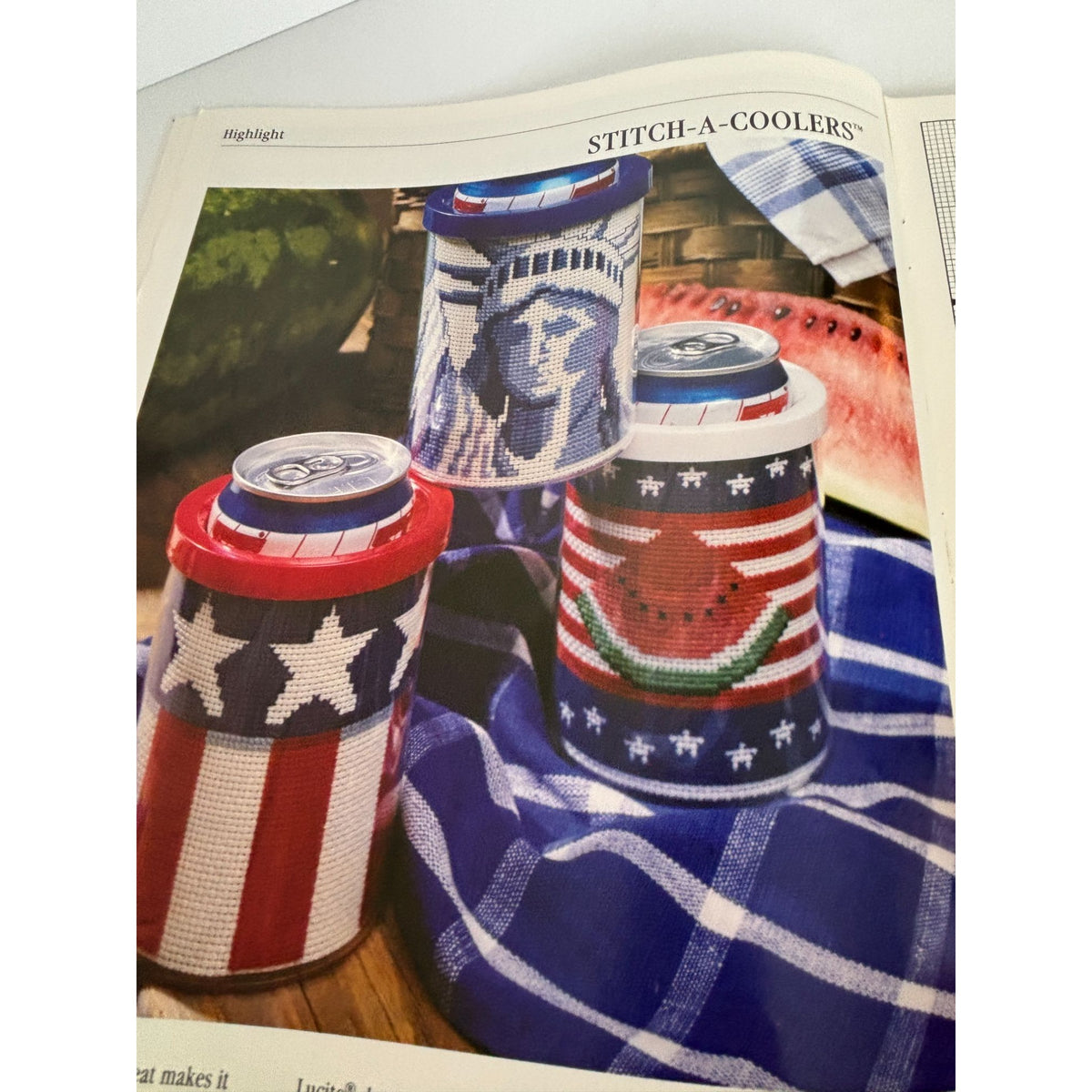 For The Love Of Cross Stitch Magazine July 1992 Patriotic Teddy Bears Strawberry