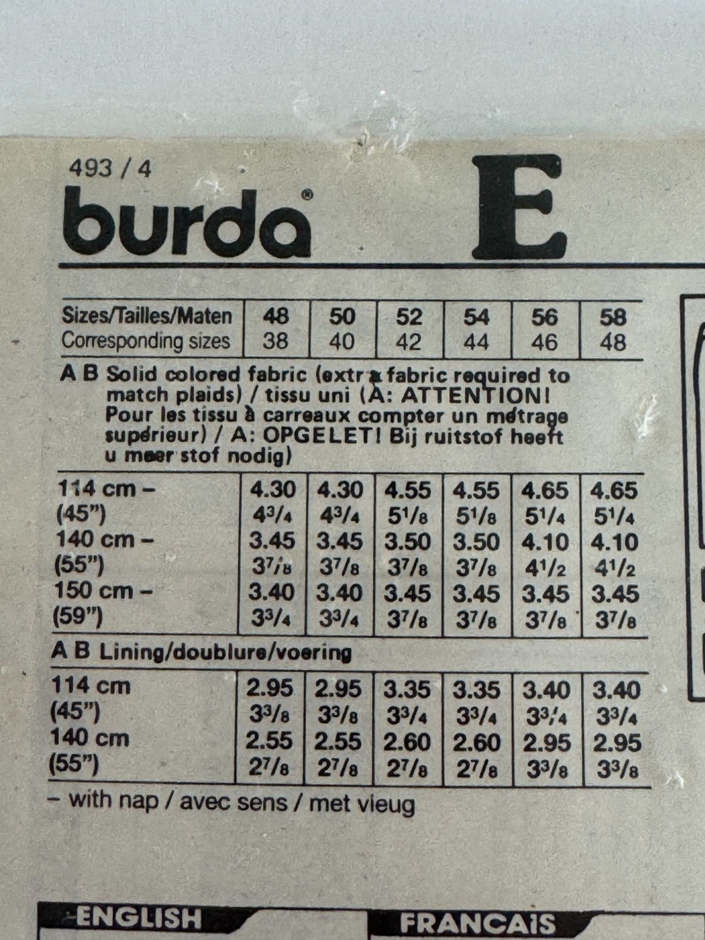 Burda Sewing Pattern 4148 Mens Long Double-Breasted Coat Winter Career 38-48 UC