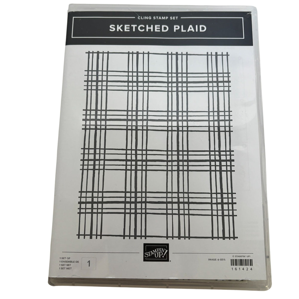 Stampin Up Cling Rubber Stamp Sketched Plaid Background Christmas Cardmaking Big