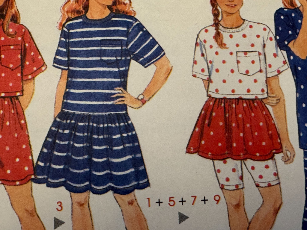 Butterick Sewing Pattern 5342 Fashion Addition Easy Girls Dress Top Skirt 7 8 10
