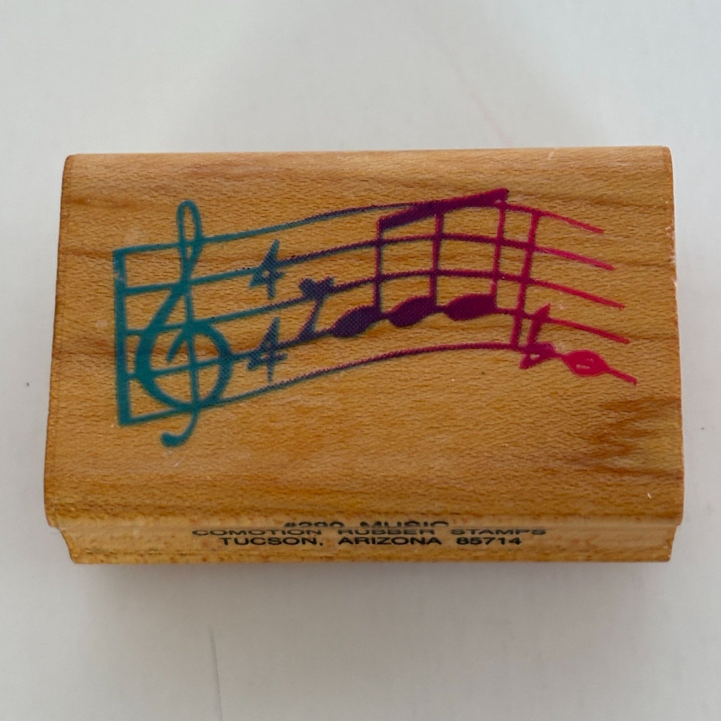 Comotion Rubber Stamp Musical Notes Music Musician Card Making Wood Mounted 290