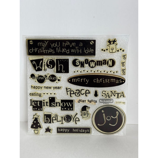 CTMH My Acrylix Clear Stamp Set Joy Christmas Card Making Dear Santa Believe
