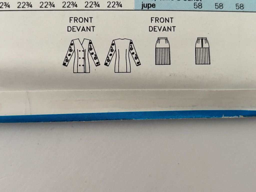 Butterick Sewing Pattern 6451 90s Top Skirt Lace Sleeve Suit Set 12 14 16 Uncut