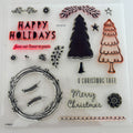 CTMH Acrylic Stamps Set White Pines Christmas Cardmaking Trees Wreath My Acrylix CC72113 Winter