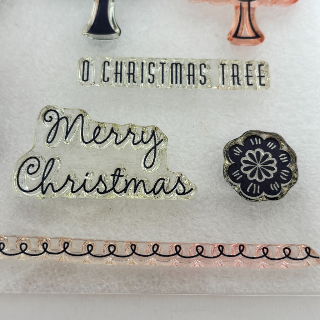 CTMH Acrylic Stamps Set White Pines Christmas Cardmaking Trees Wreath My Acrylix CC72113 Winter