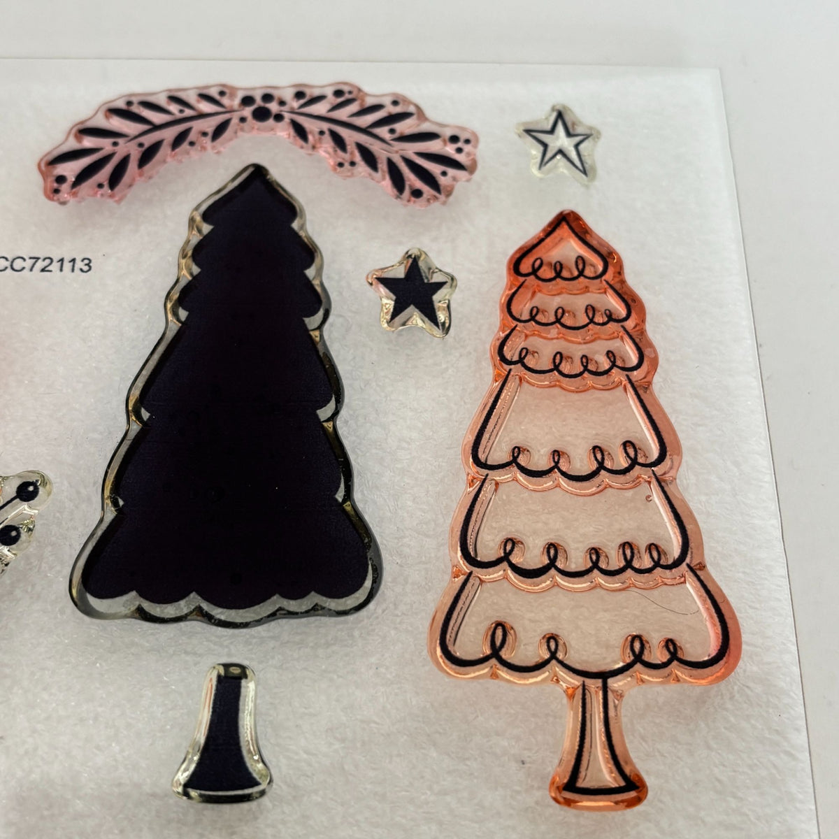 CTMH Acrylic Stamps Set White Pines Christmas Cardmaking Trees Wreath My Acrylix CC72113 Winter