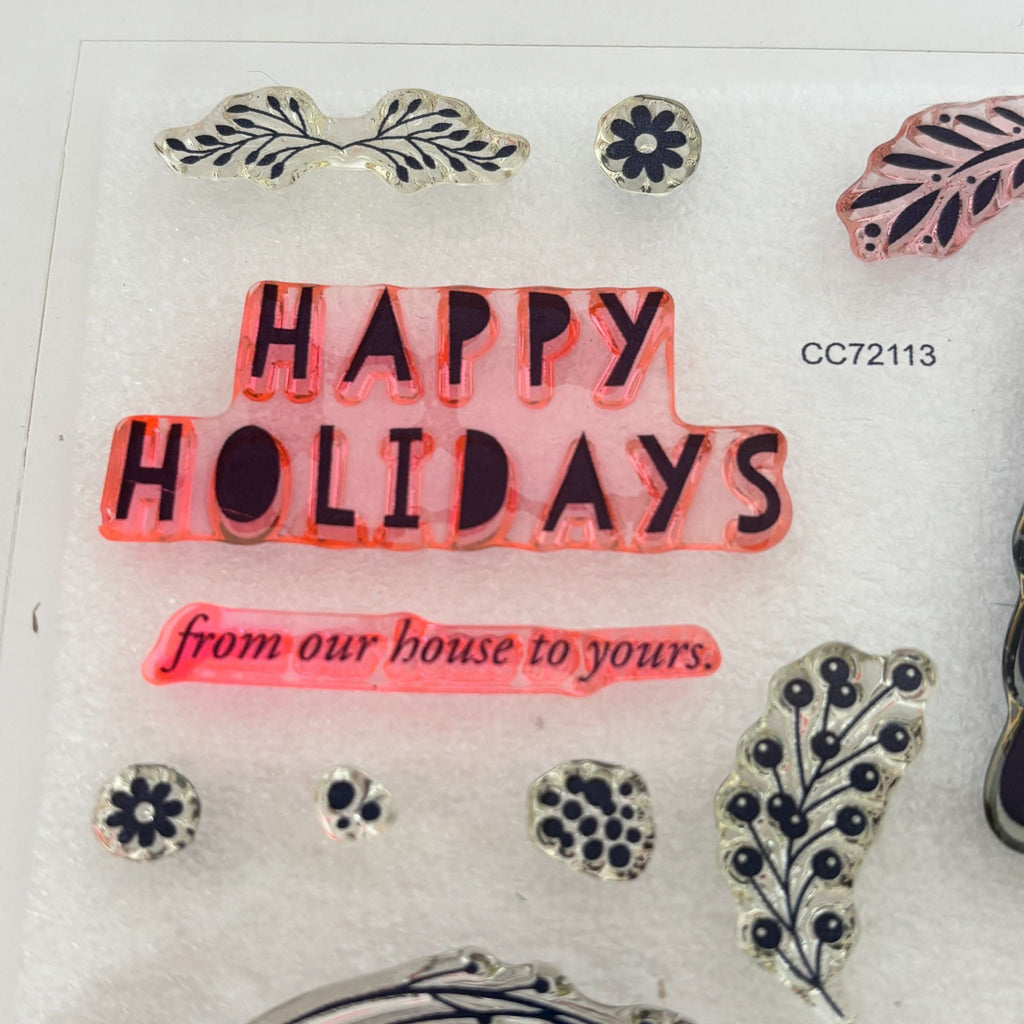 CTMH Acrylic Stamps Set White Pines Christmas Cardmaking Trees Wreath My Acrylix CC72113 Winter