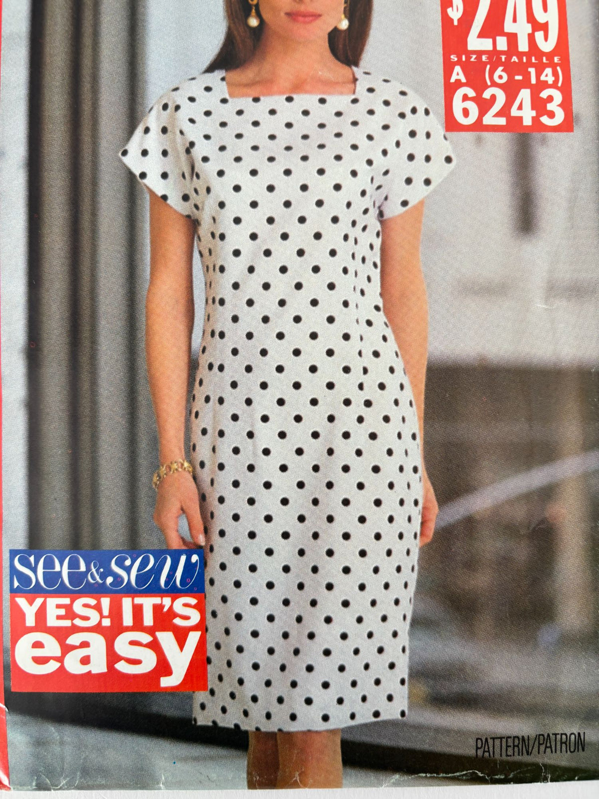 Butterick Sewing Pattern 6243 Sheath Dress 90s Minimalist Easy UC 6 8 10 12 14