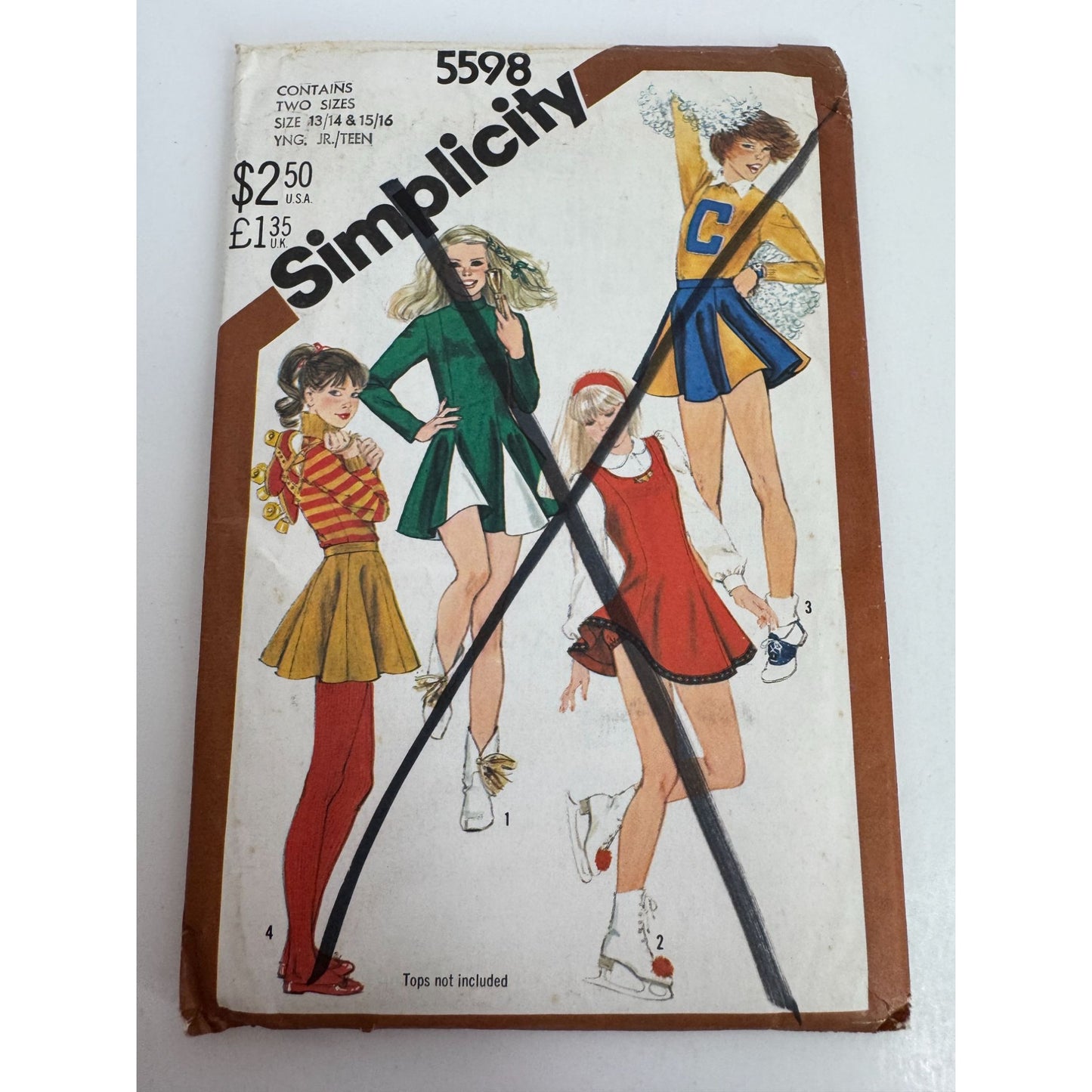 Simplicity Sewing Pattern 5598 Young Junior Teen Cheerleader Skating Costumes UC