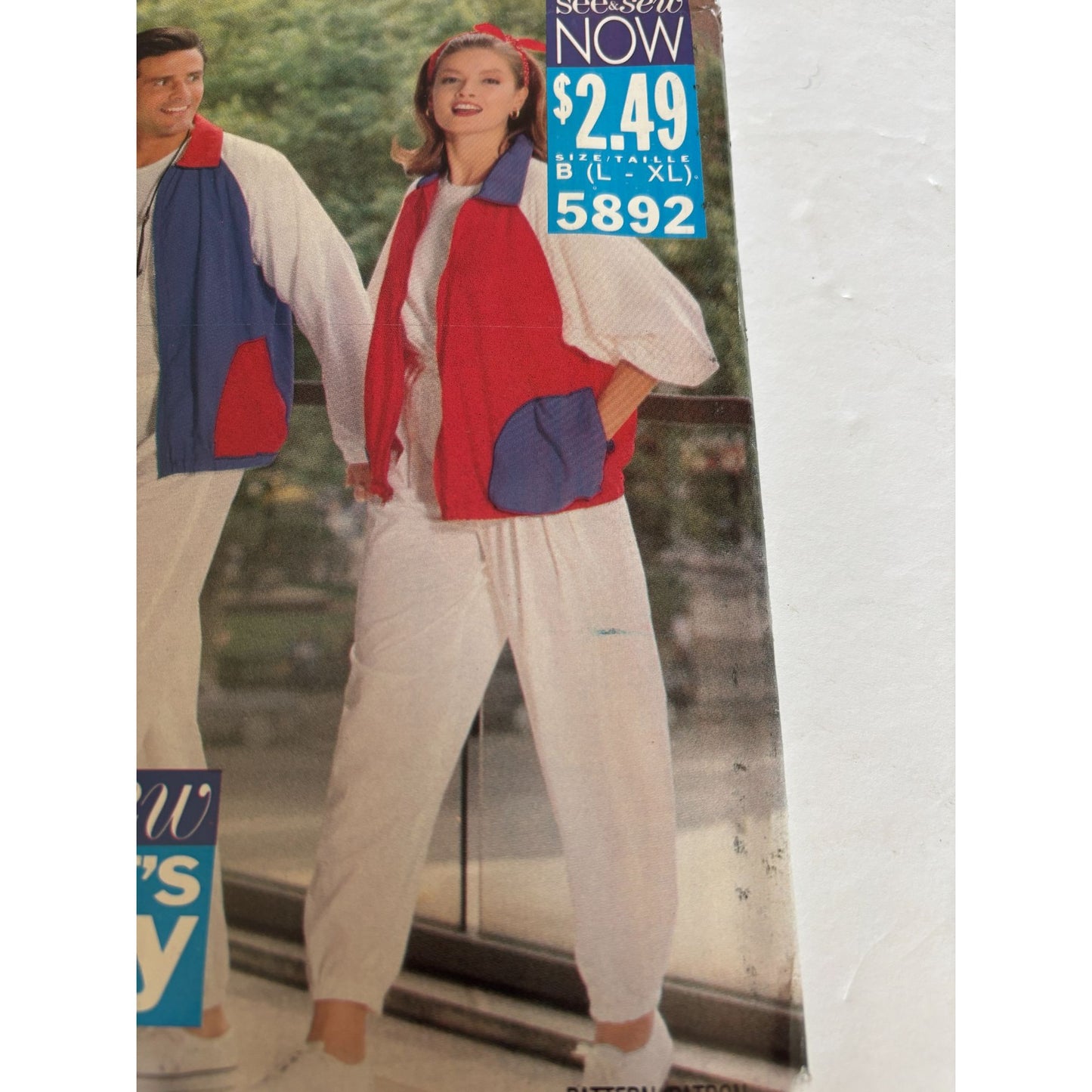 Butterick Sewing Pattern 5892 Athletic Jacket Pants Workout Casual L XL 16 22 UC