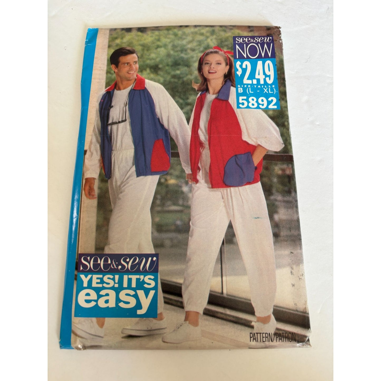 Butterick Sewing Pattern 5892 Athletic Jacket Pants Workout Casual L XL 16 22 UC