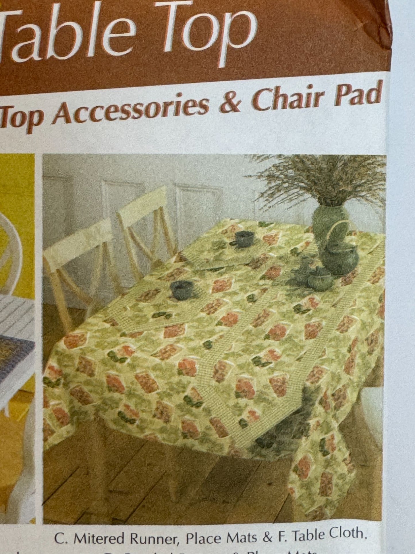 Simplicity Sewing Pattern 5530 Table Cloth Runner Chair Pads Dining Room Decor