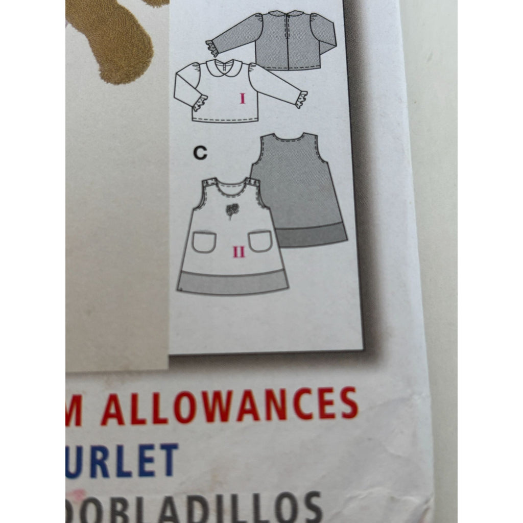 Burda Sewing Pattern 9829 Baby Shirt Pants Jumper Coordinated Outfits 9M-3T UC