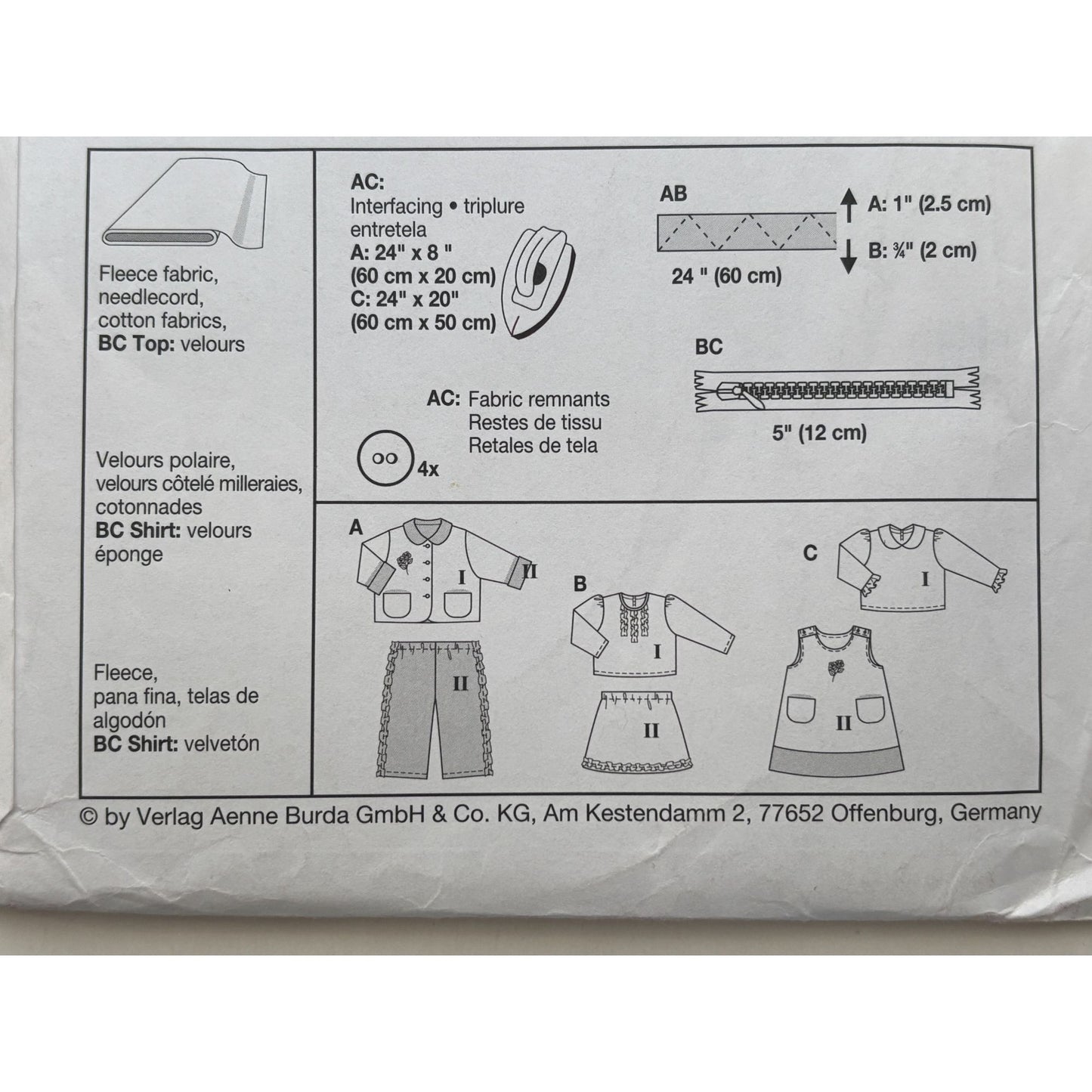 Burda Sewing Pattern 9829 Baby Shirt Pants Jumper Coordinated Outfits 9M-3T UC
